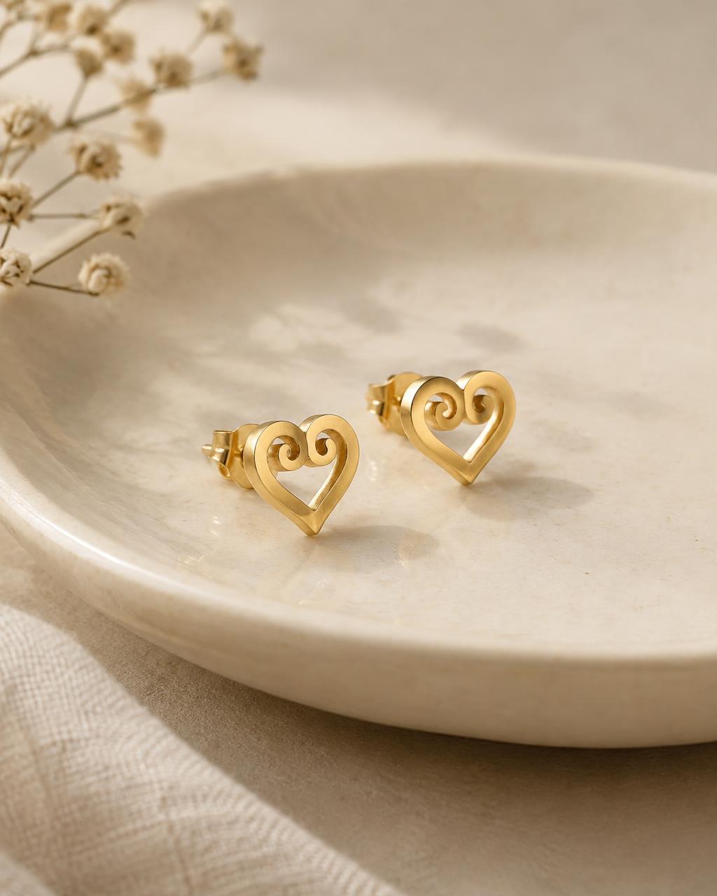Akoma Heart Studs